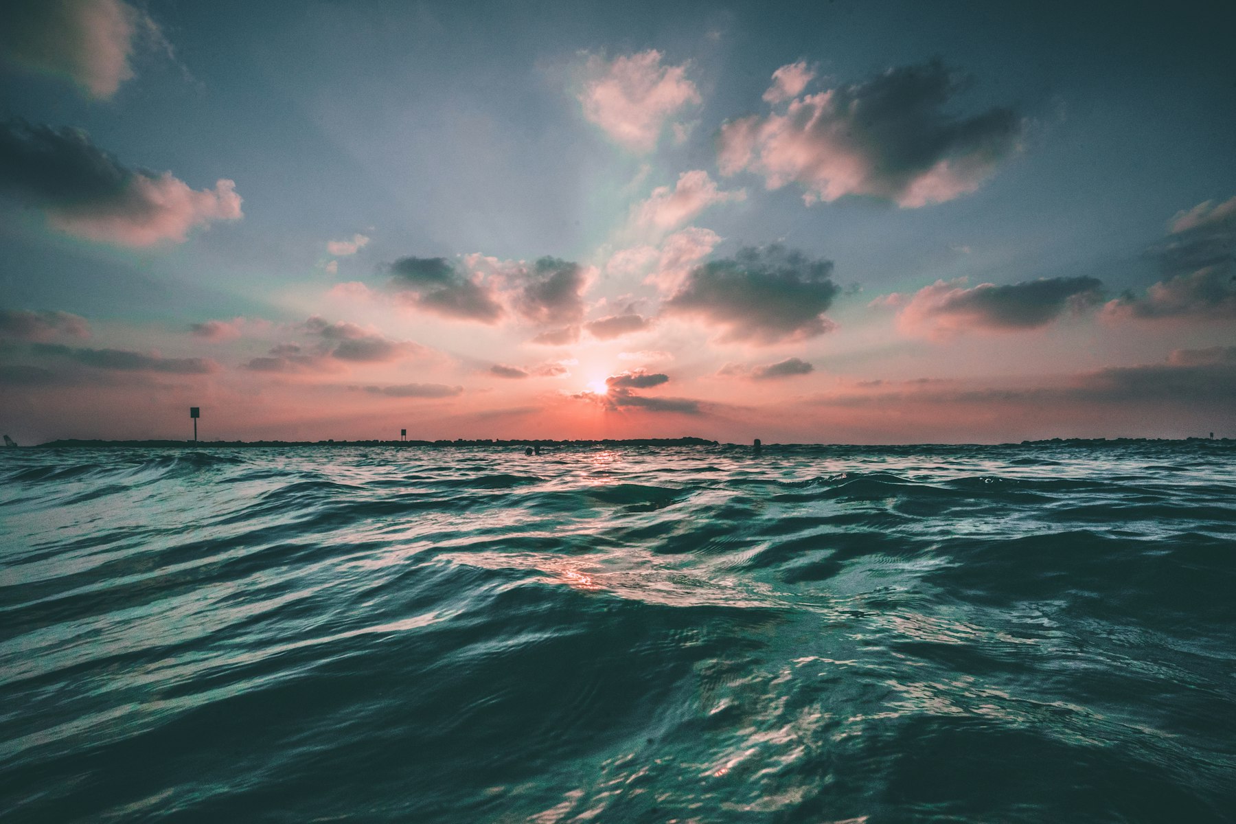 Open sea at sunset